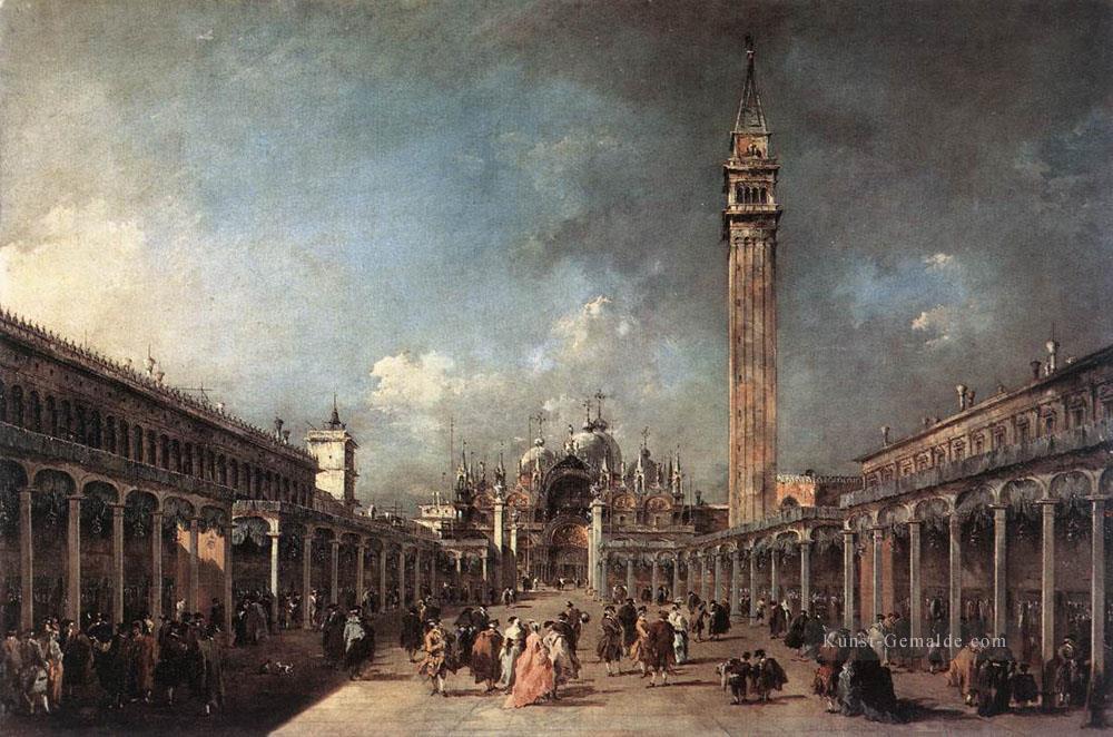 Piazza di San Marco Venezia Schule Francesco Guardi Ölgemälde